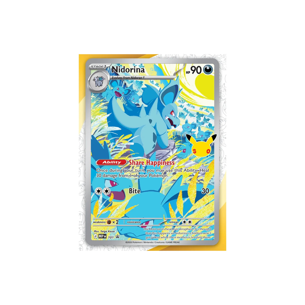 Nidorina-Promokarte der 30th Celebration Elite Trainer Box