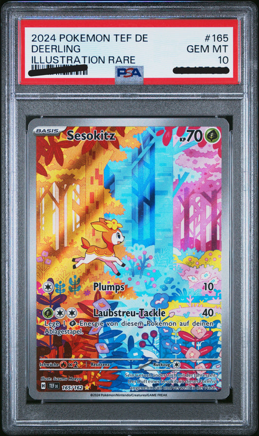 Pokémon Slab PSA 10 : Sesokitz IR - Gewalten der Zeit - #165