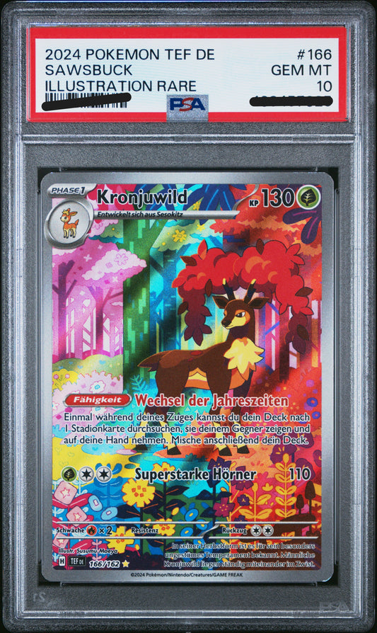 Pokémon Slab PSA 10 : Kronjuwild IR - Gewalten der Zeit - #166