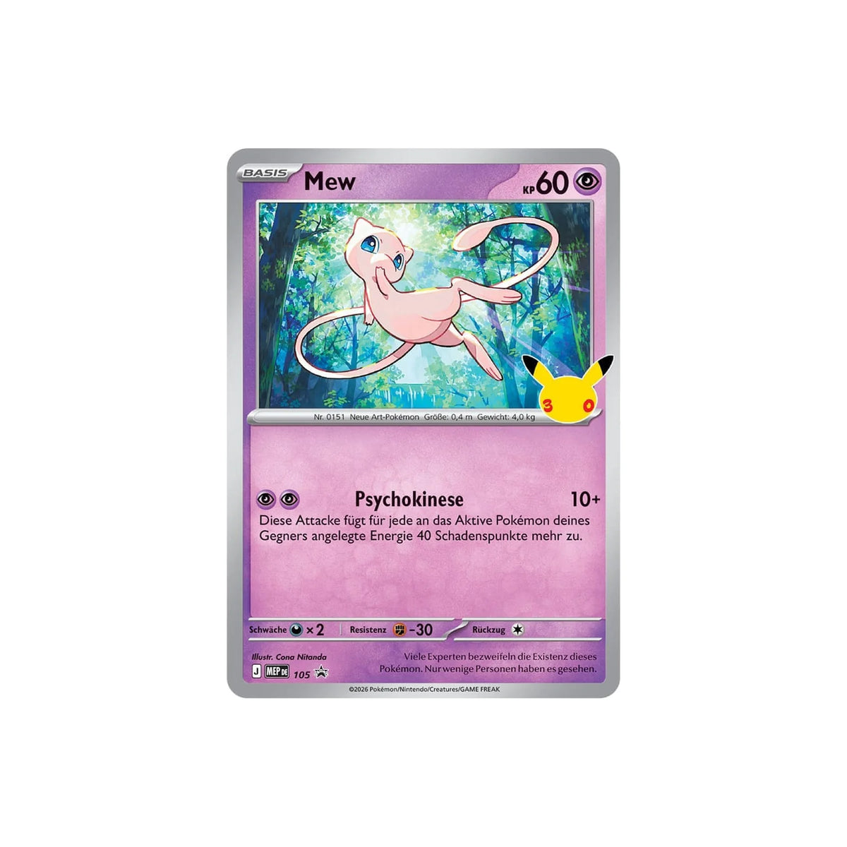 Holografische Mew-Promokarte der Figuren-Kollektion