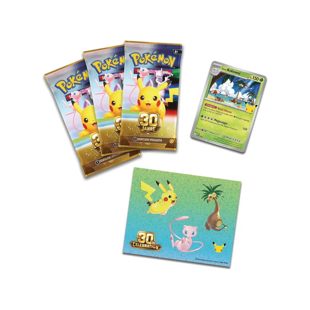 Inhalt Alola-Kokowei: 3 Booster, Promokarte, Tech-Stickerbogen