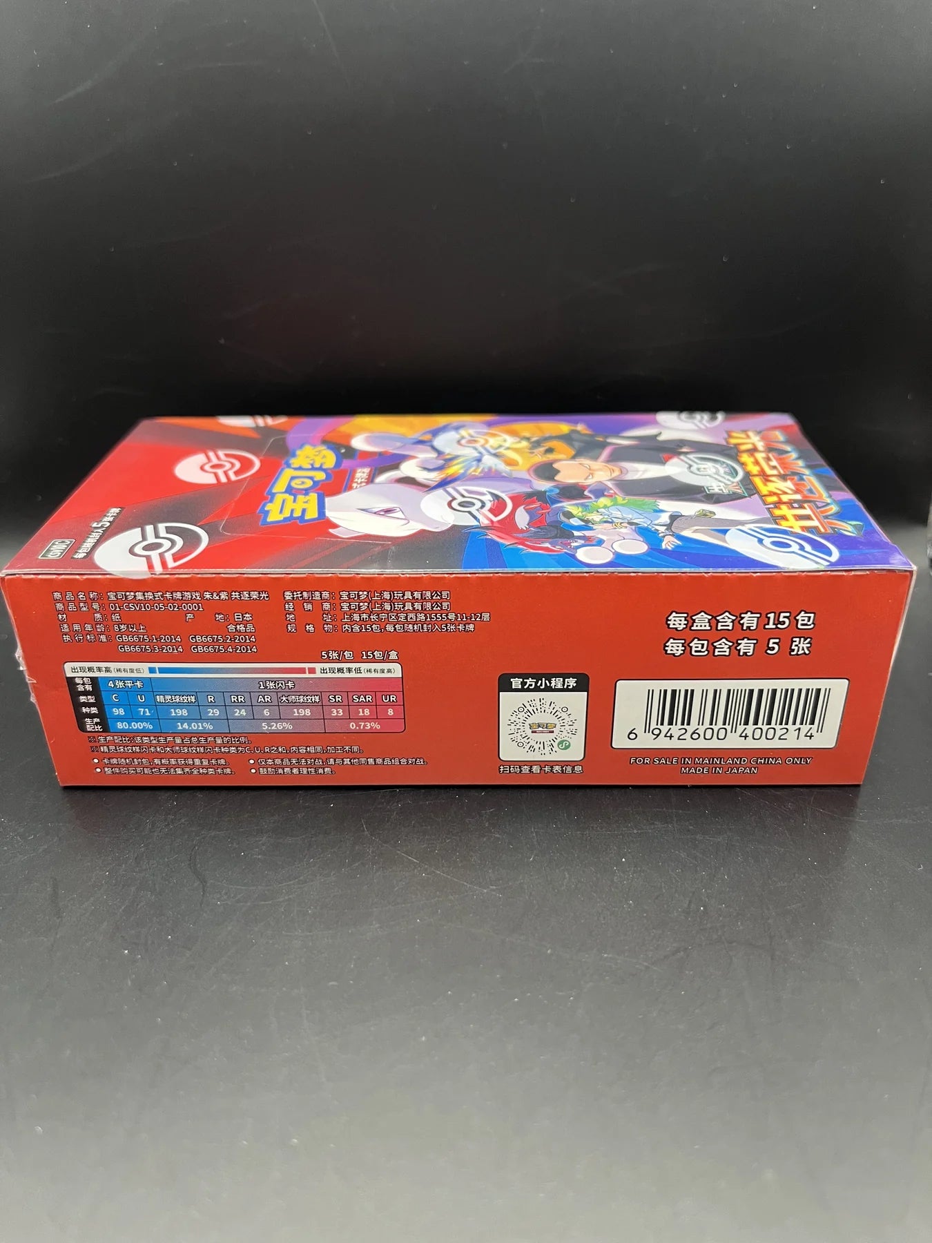 Pokémon Chasing Glory Together CSV10C Display – Unterseite mit Inhaltsangabe