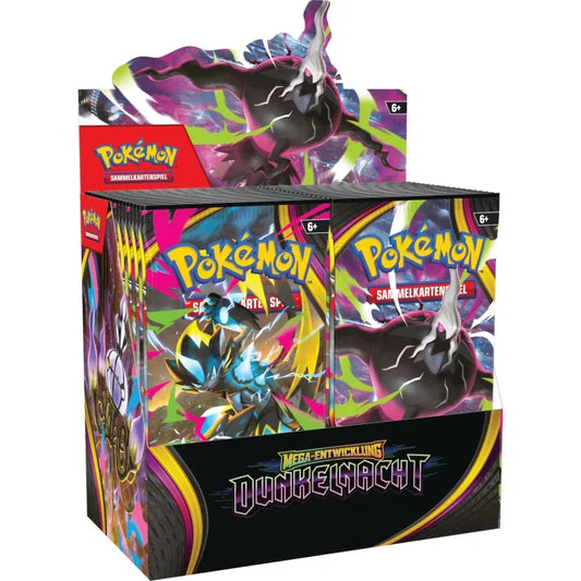 Pokémon Dunkelnacht Booster Display Vorderseite mit Mega-Darkrai-ex