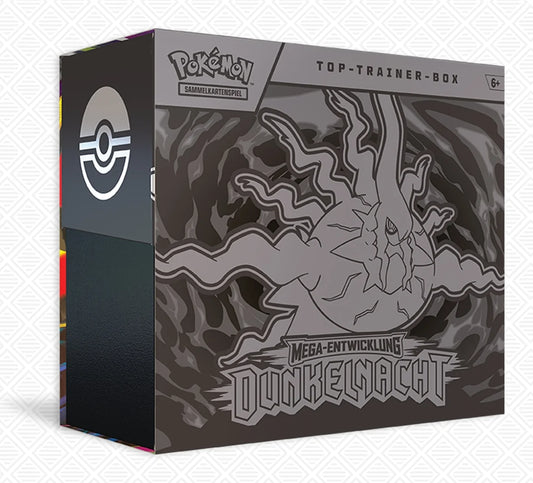 Pokémon Dunkelnacht Top Trainer Box Vorderseite mit Mega-Darkrai-ex