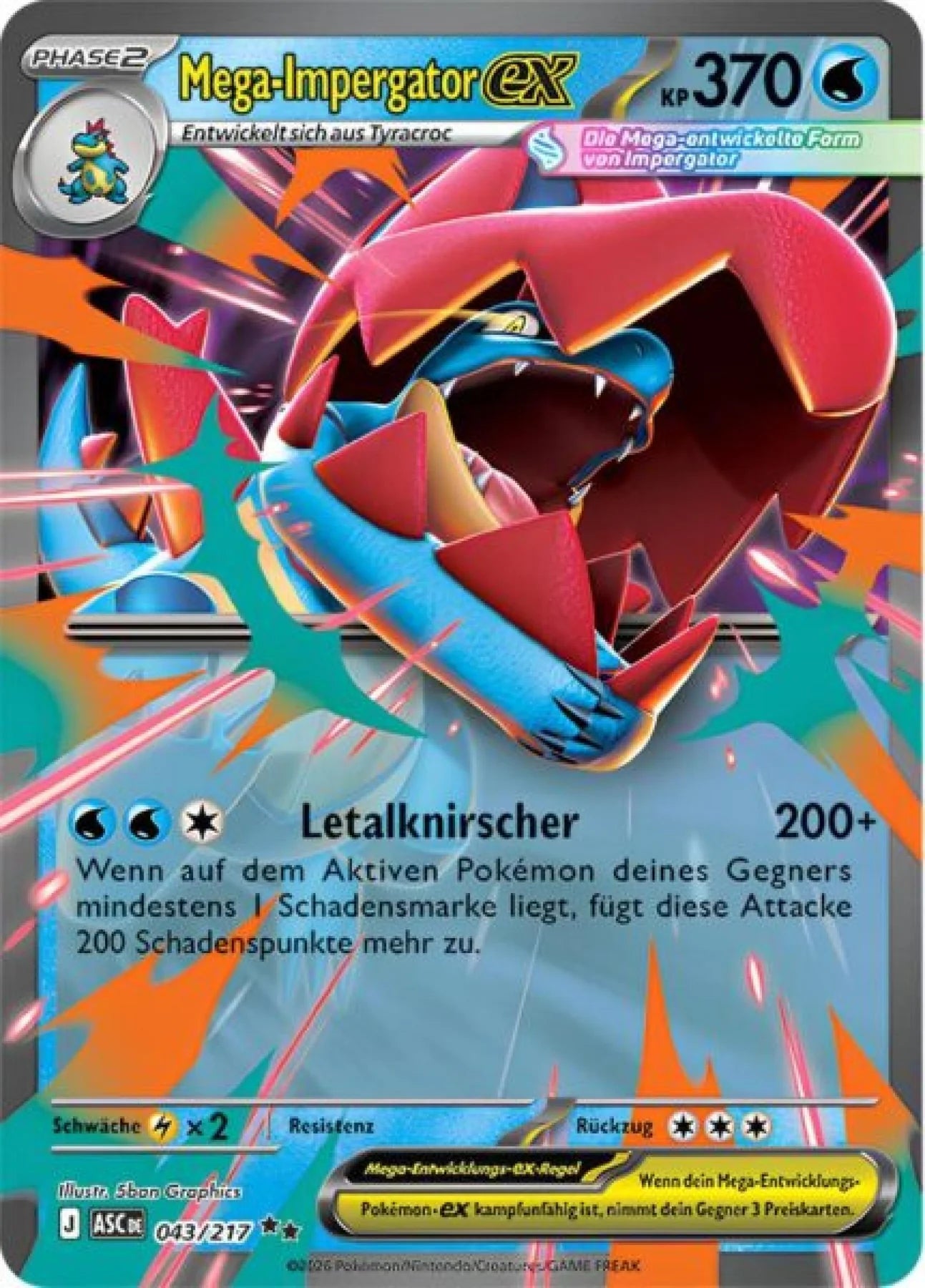 Mega-Impergator-ex Promokarte 043/217 ASC – Erhabene Helden