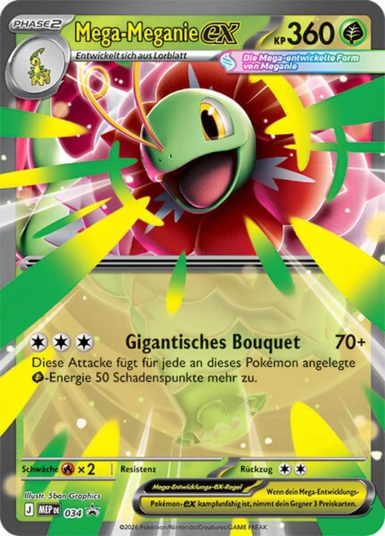Mega-Meganie-ex Promokarte 034/MEP – Erhabene Helden
