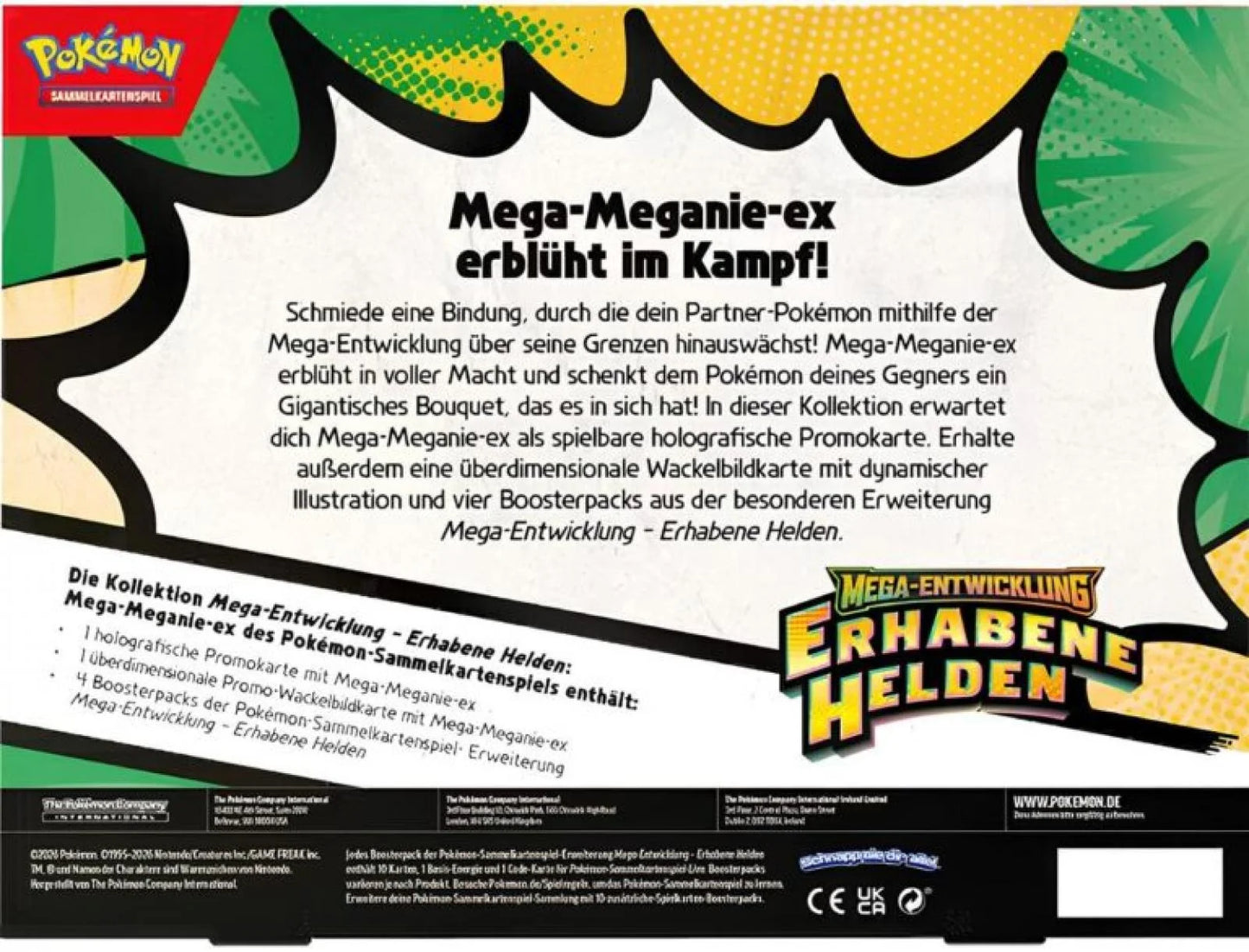 Pokémon Erhabene Helden Mega-Meganie-ex Kollektion – Box-Rückseite