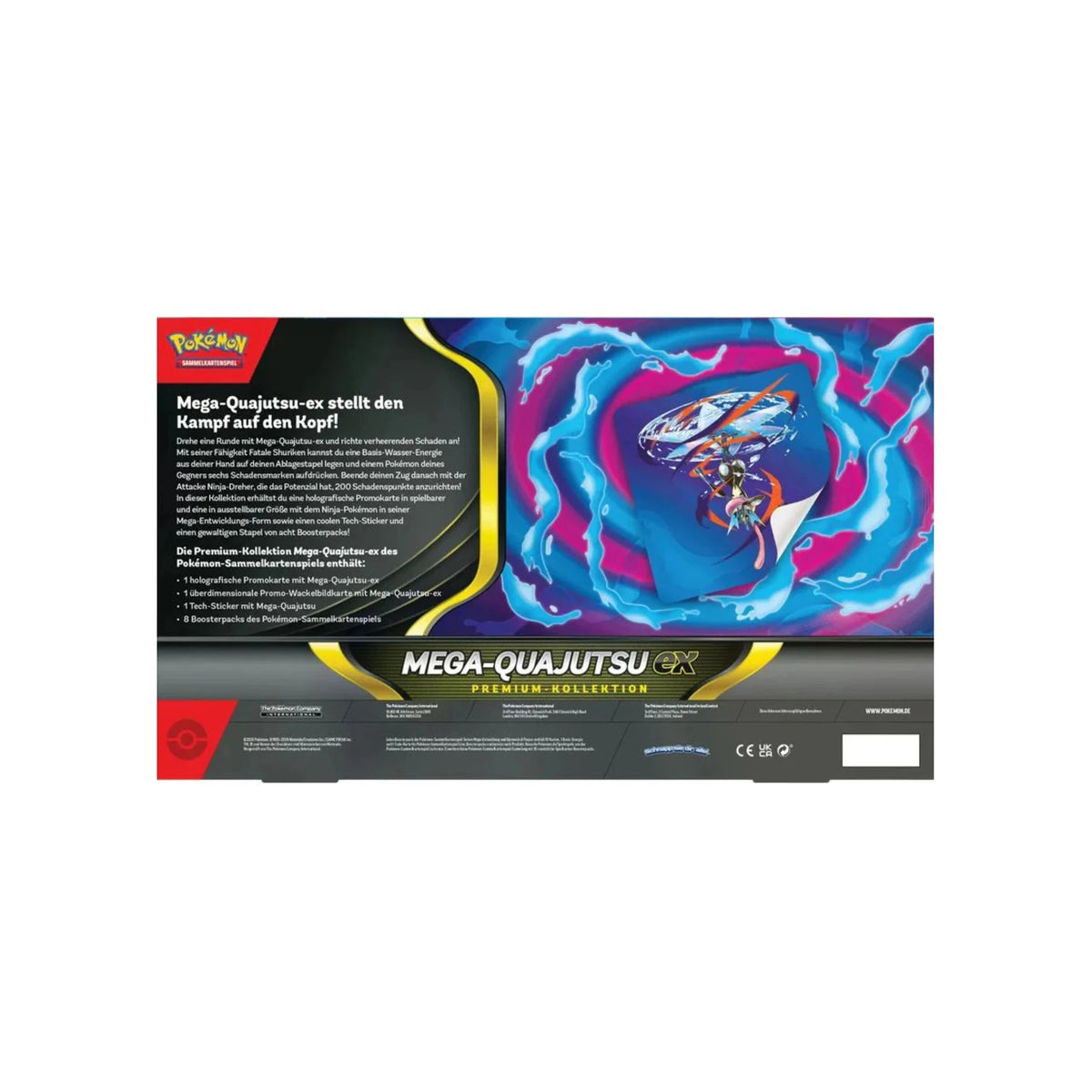 Pokémon Mega-Quajutsu-ex Premium-Kollektion, Box-Rückseite