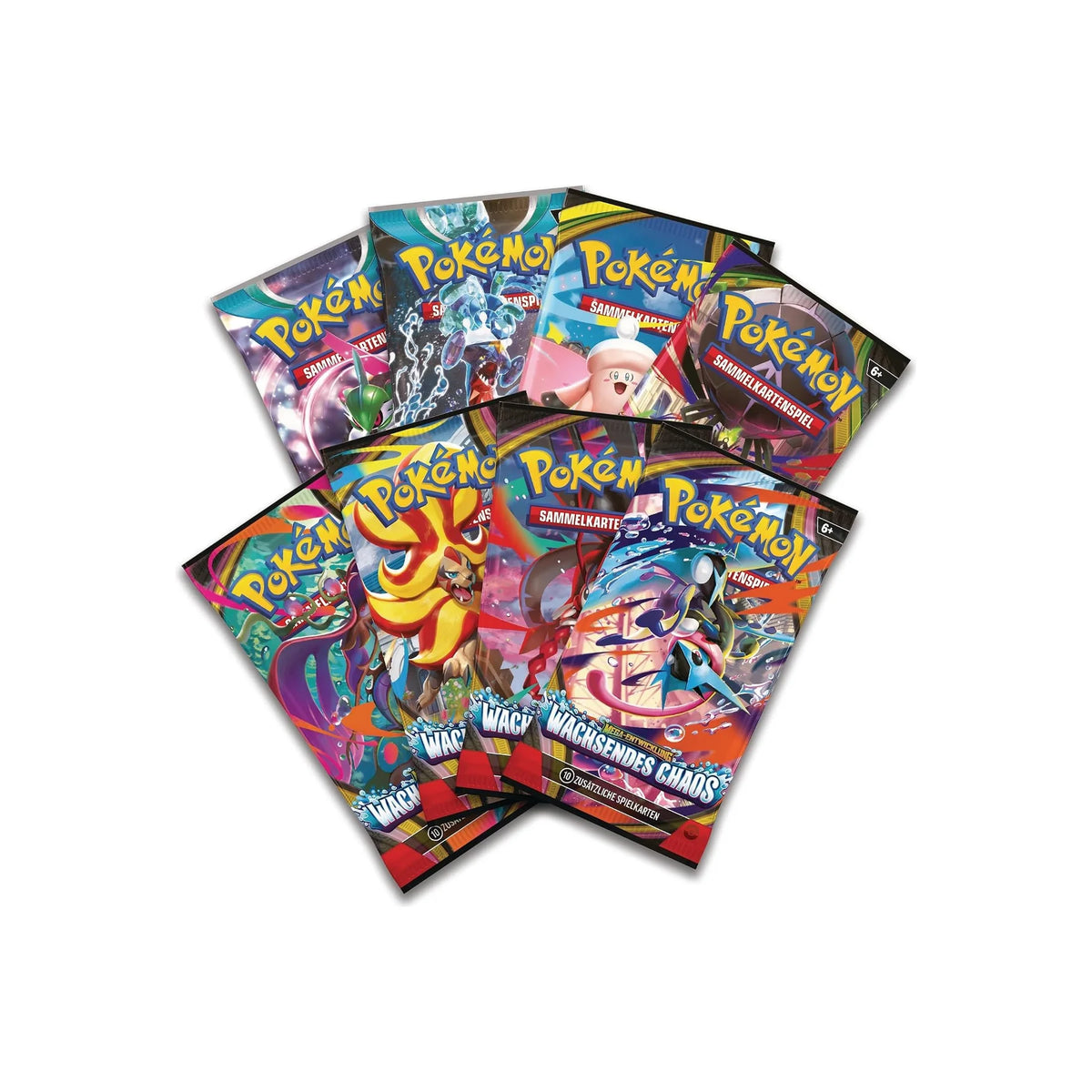 8 deutsche Boosterpacks der Mega-Quajutsu-ex Premium-Kollektion