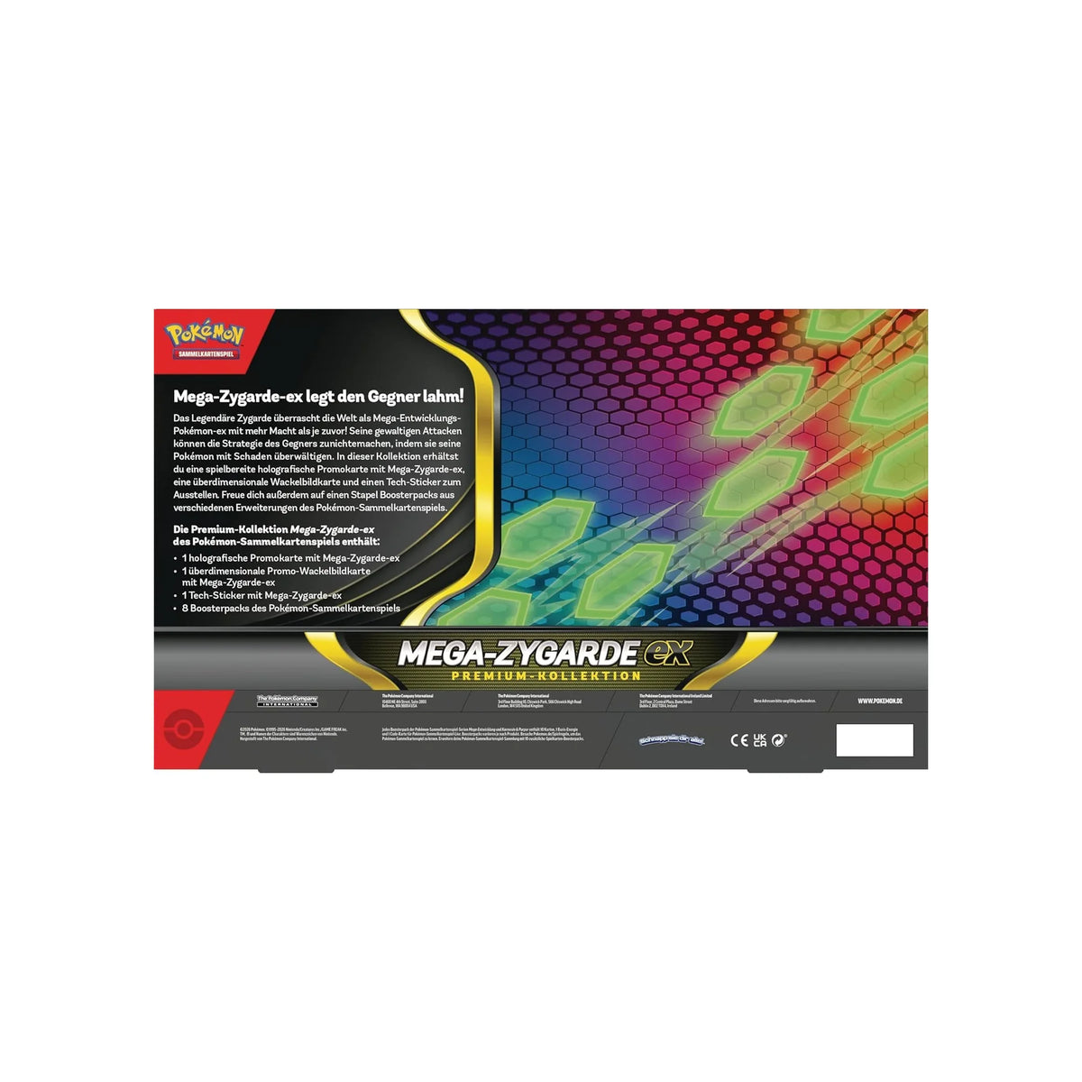 Pokémon Mega-Zygarde-ex Premium-Kollektion, Box-Rückseite